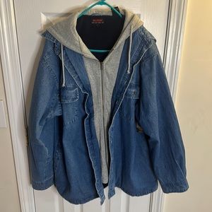 Wolverine Jackets: Men's Two-Fer Fleece-Lined Hooded Denim Jacket